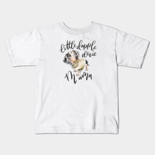 Dapple Doxie Mama, Black in Mustard Kids T-Shirt